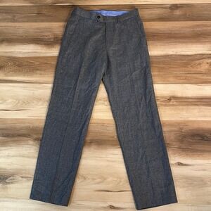 Peter Manning NYC Mens 28x29 Charcoal Grey 100% Virgin Wool Dress Pants Portugal